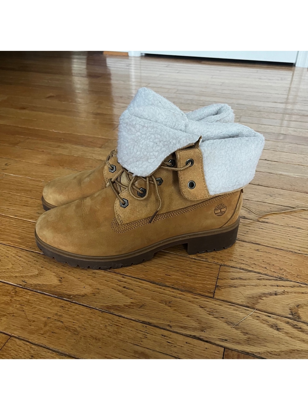 Timberland Fold-Down Shearling Suede Boots